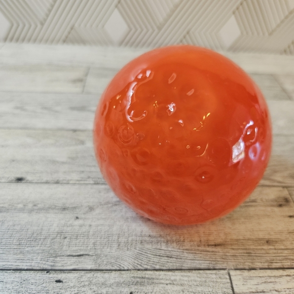 Art Glass Murano Style Hand Blown Glass Orange - Picture 4 of 6